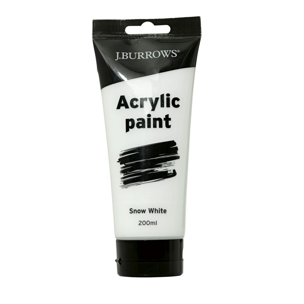 J.Burrows Acrylic Paint 200mL Snow White