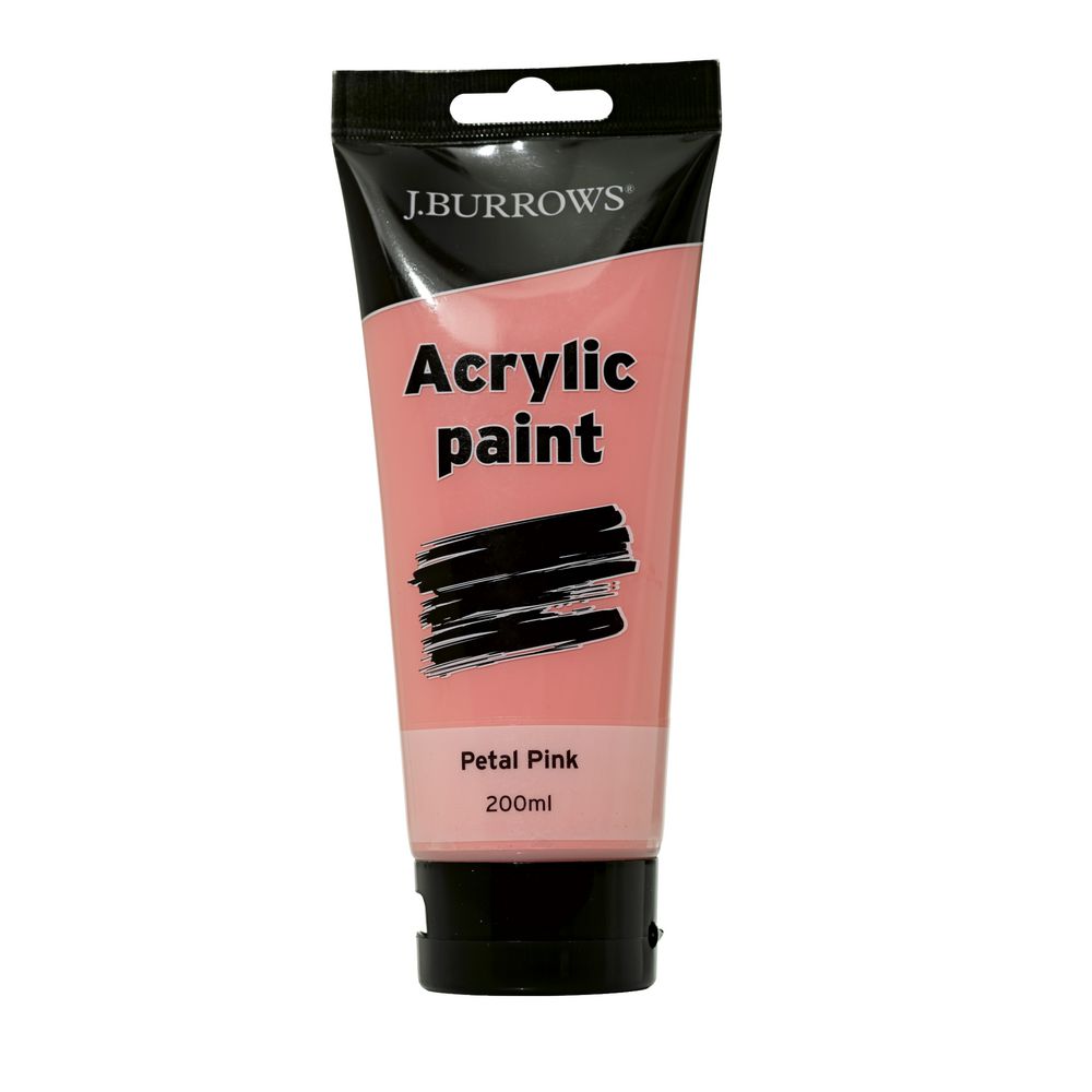 J.Burrows Acrylic Paint 200mL Petal Pink