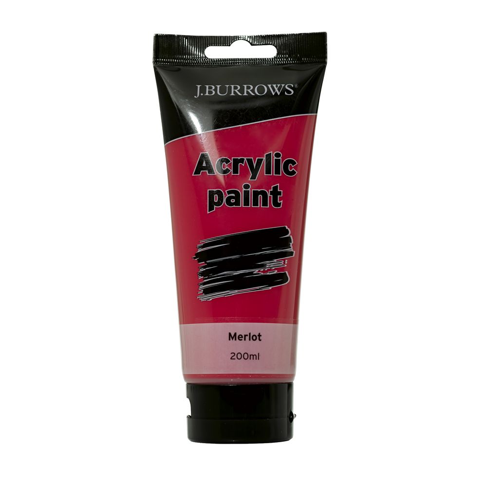 J.Burrows Acrylic Paint 200ml Merlot