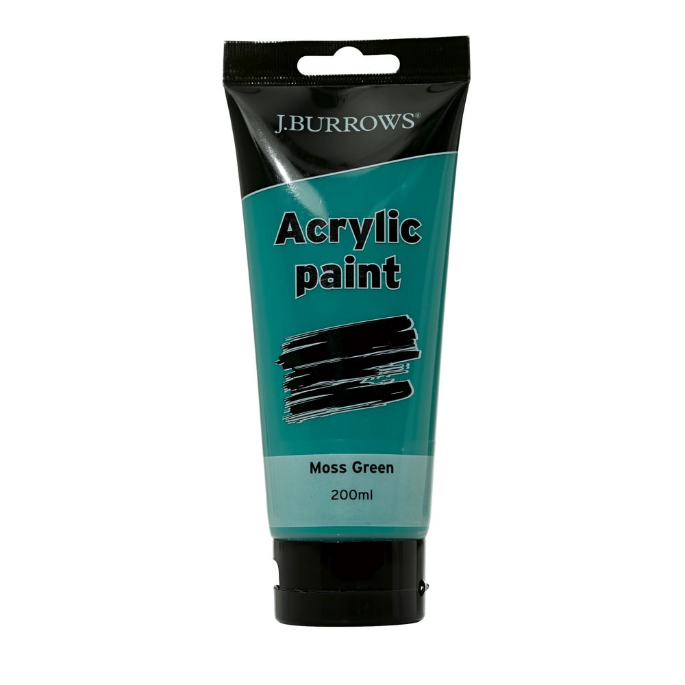 J.Burrows Acrylic Paint 200ml Moss Green