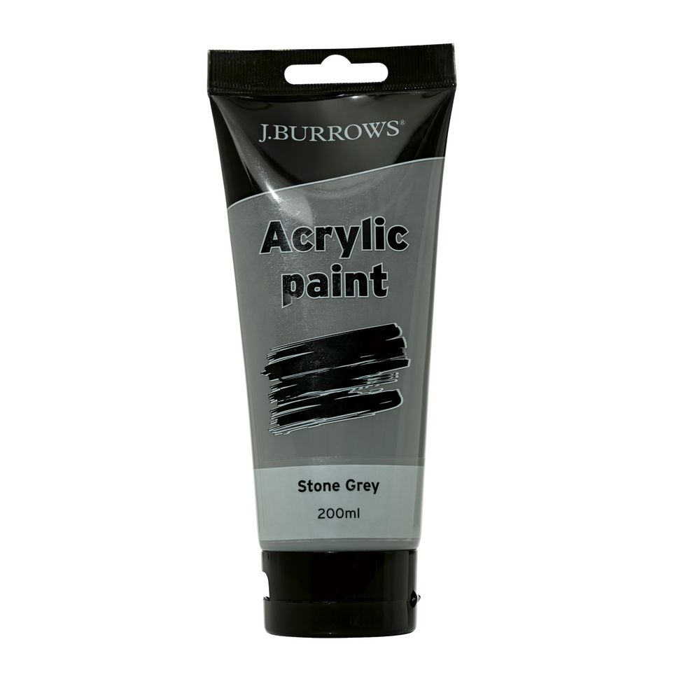 J.Burrows Acrylic Paint 200ml Stone Grey