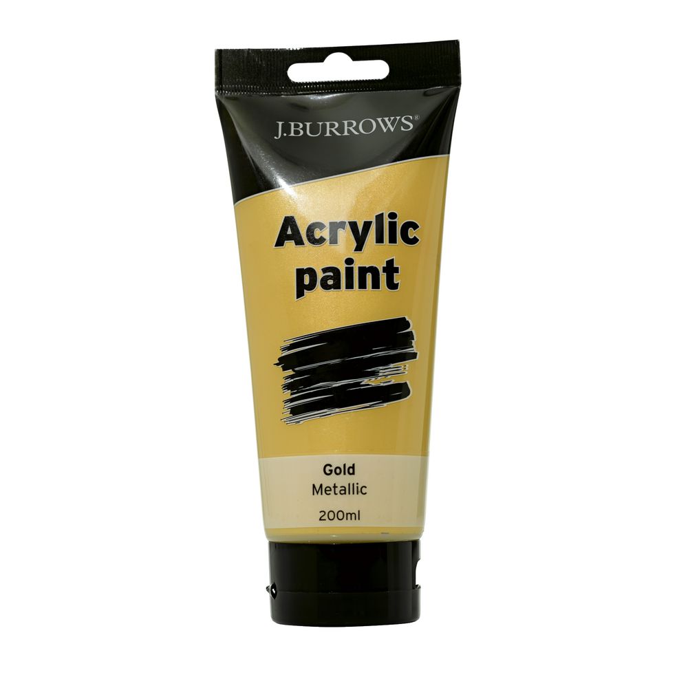 J.Burrows Acrylic Paint 200mL Metallic Gold
