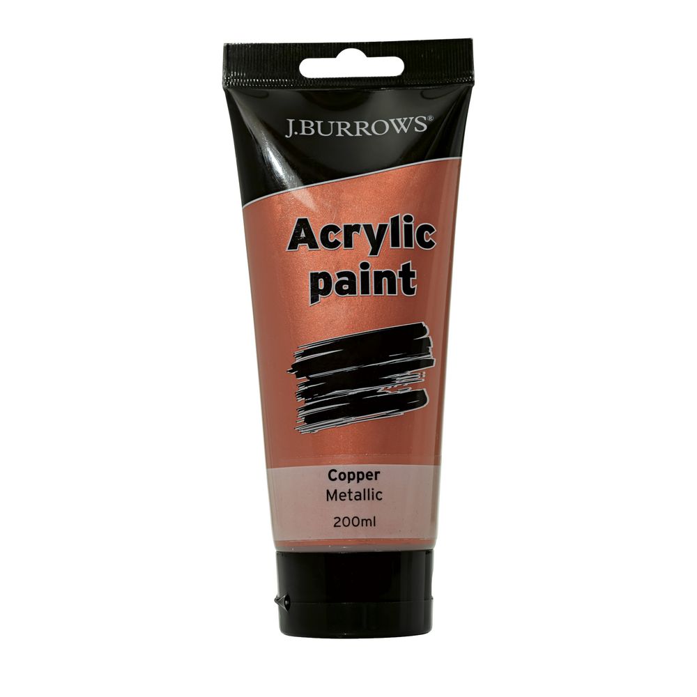 J.Burrows Acrylic Paint 200mL Metallic Copper