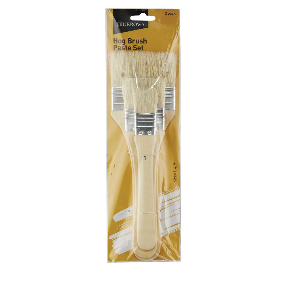J.Burrows Hog Paintbrush Paste Set 3 Pack