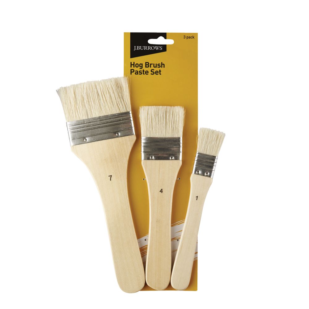 J.Burrows Hog Paintbrush Paste Set 3 Pack