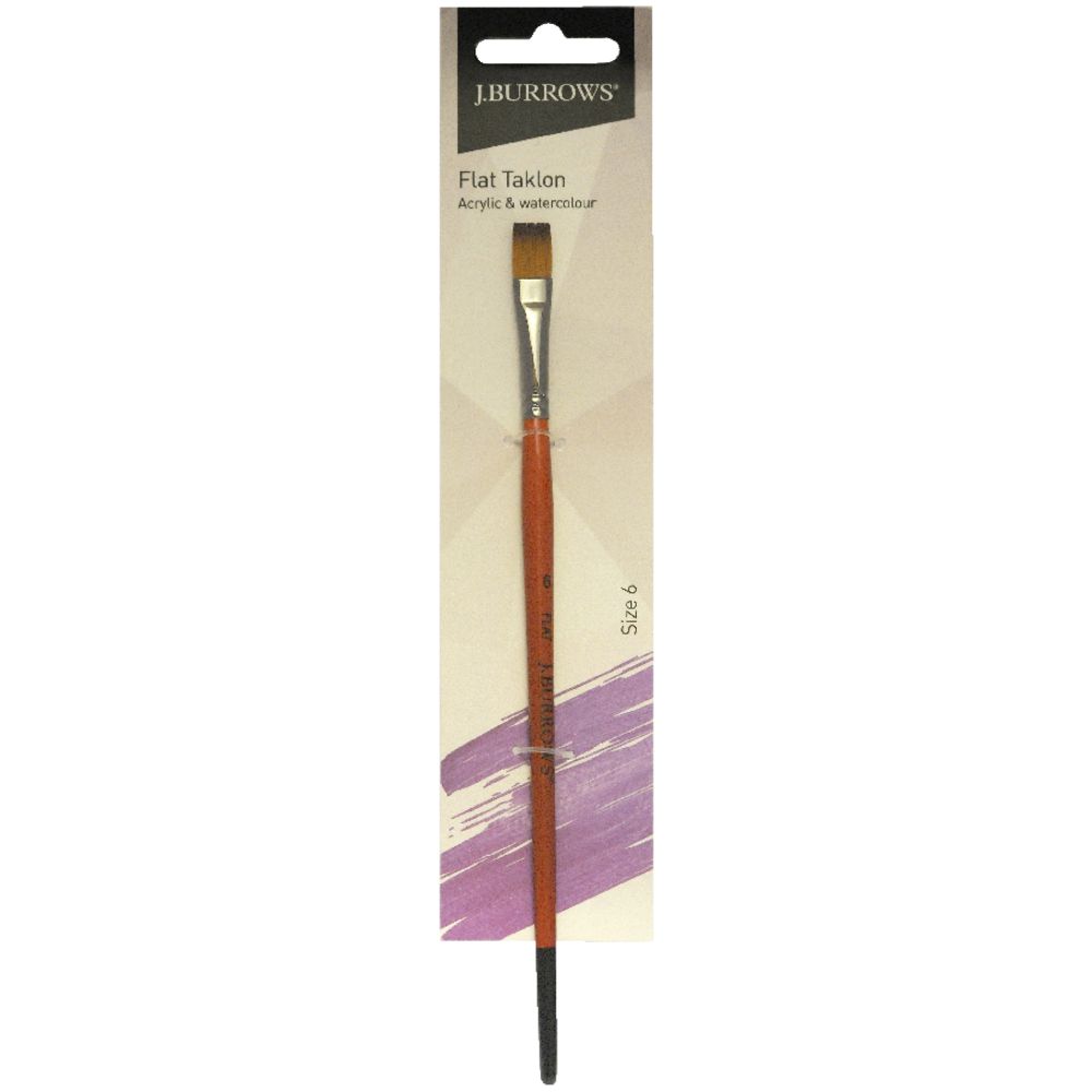 J.Burrows Flat Taklon Brush Size 6