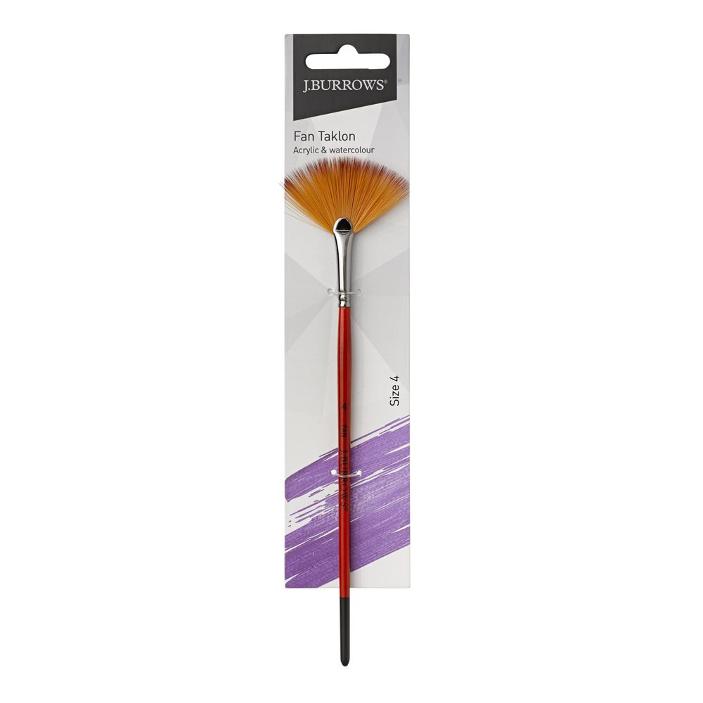 J.Burrows Fan Taklon Paintbrush Size 4