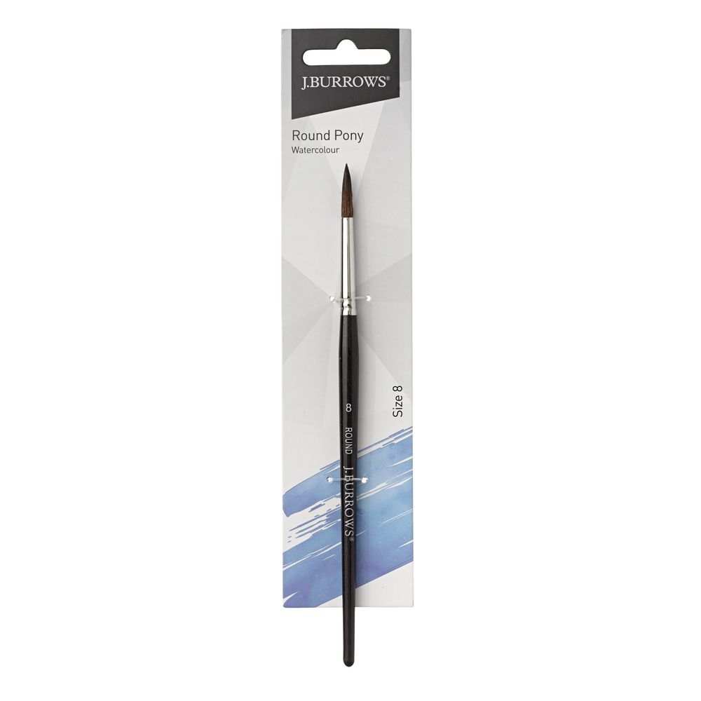 J.Burrows Round Pony Paintbrush Size 8