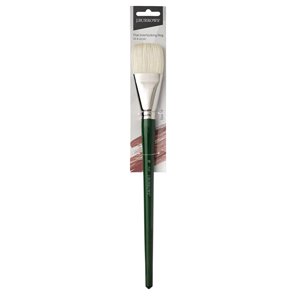 J.Burrows Interlocking Hog Flat Paintbrush Size 18