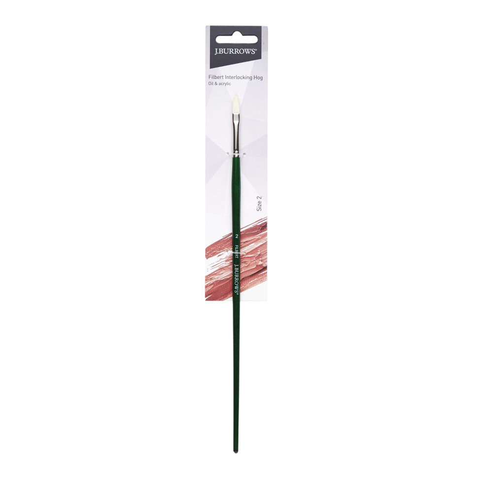 J.Burrows Interlocking Hog Filbert Paintbrush Size 2