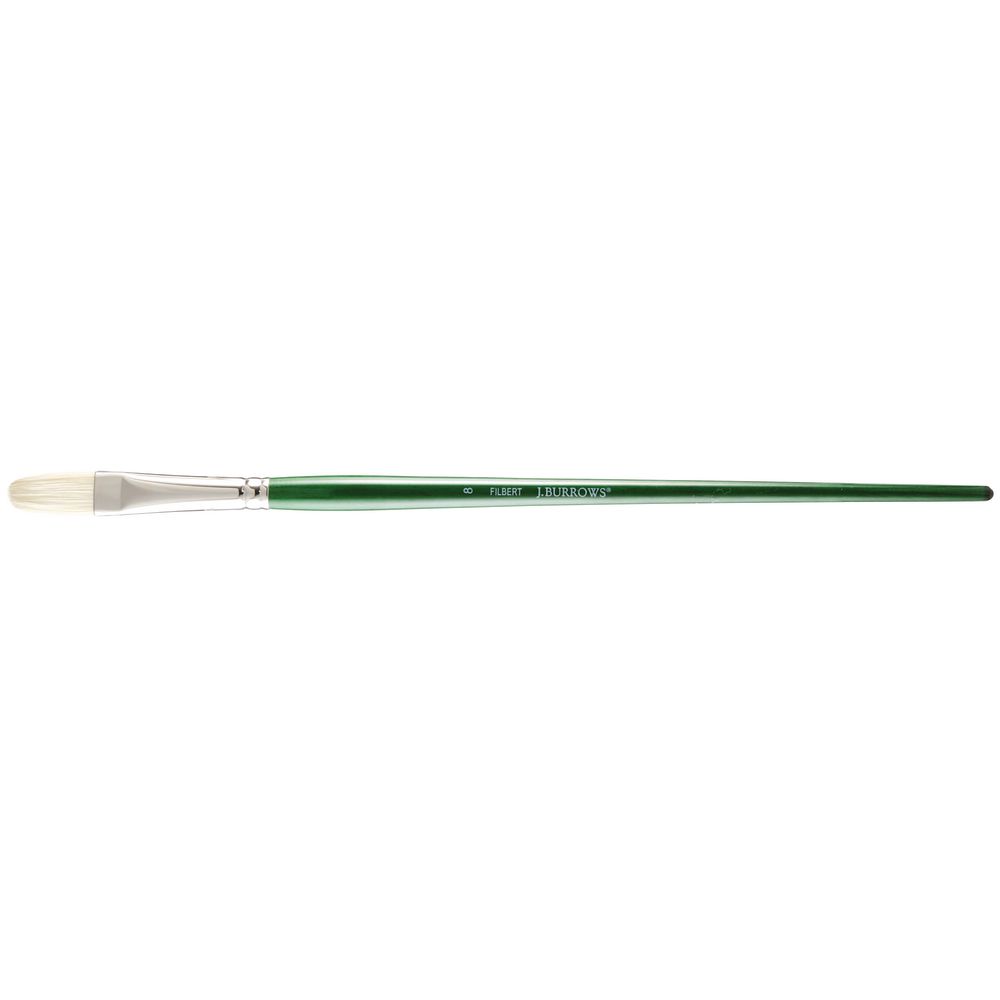 J.Burrows Interlocking Hog Filbert Paintbrush Size 8