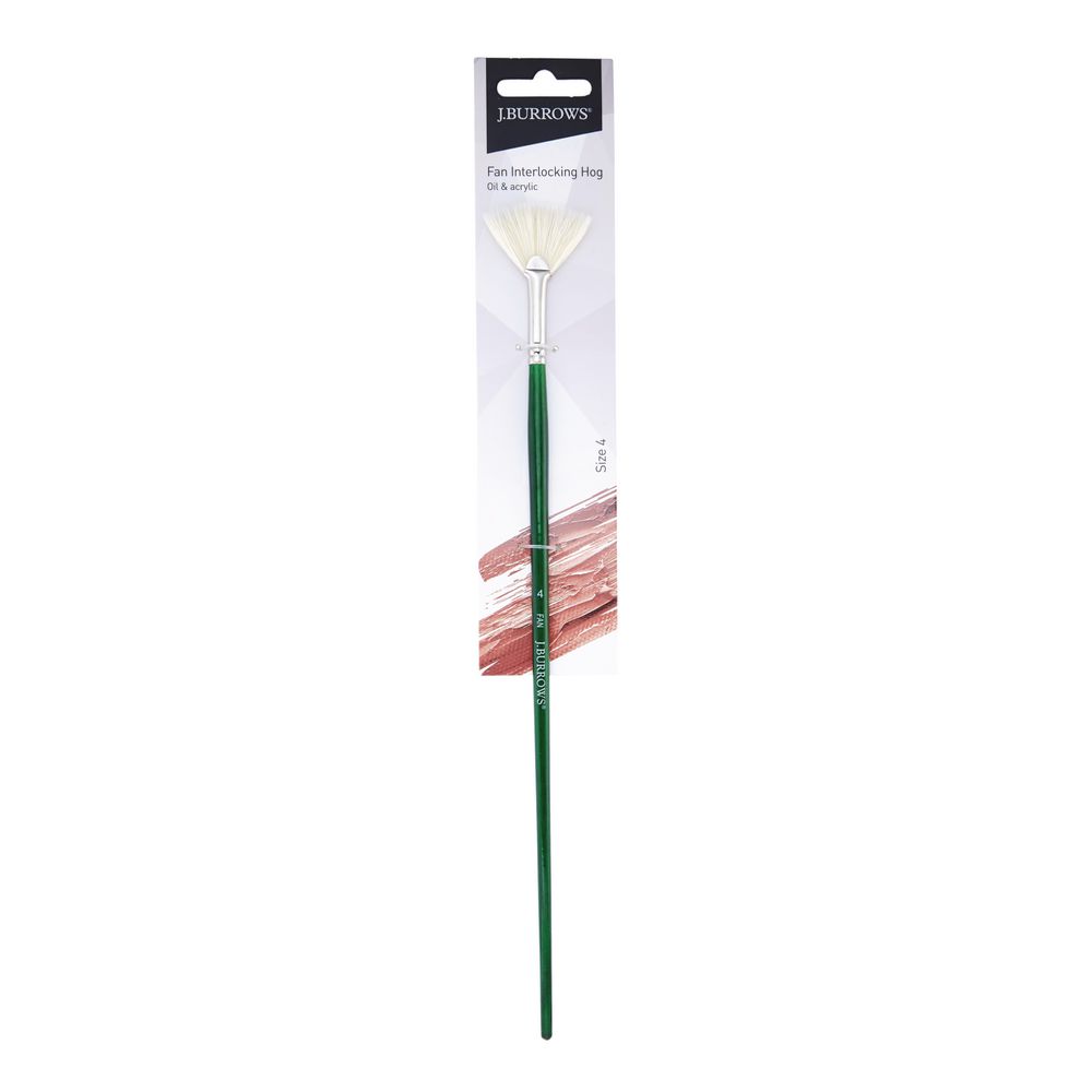 J.Burrows Interlocking Hog Fan Paintbrush Size 4