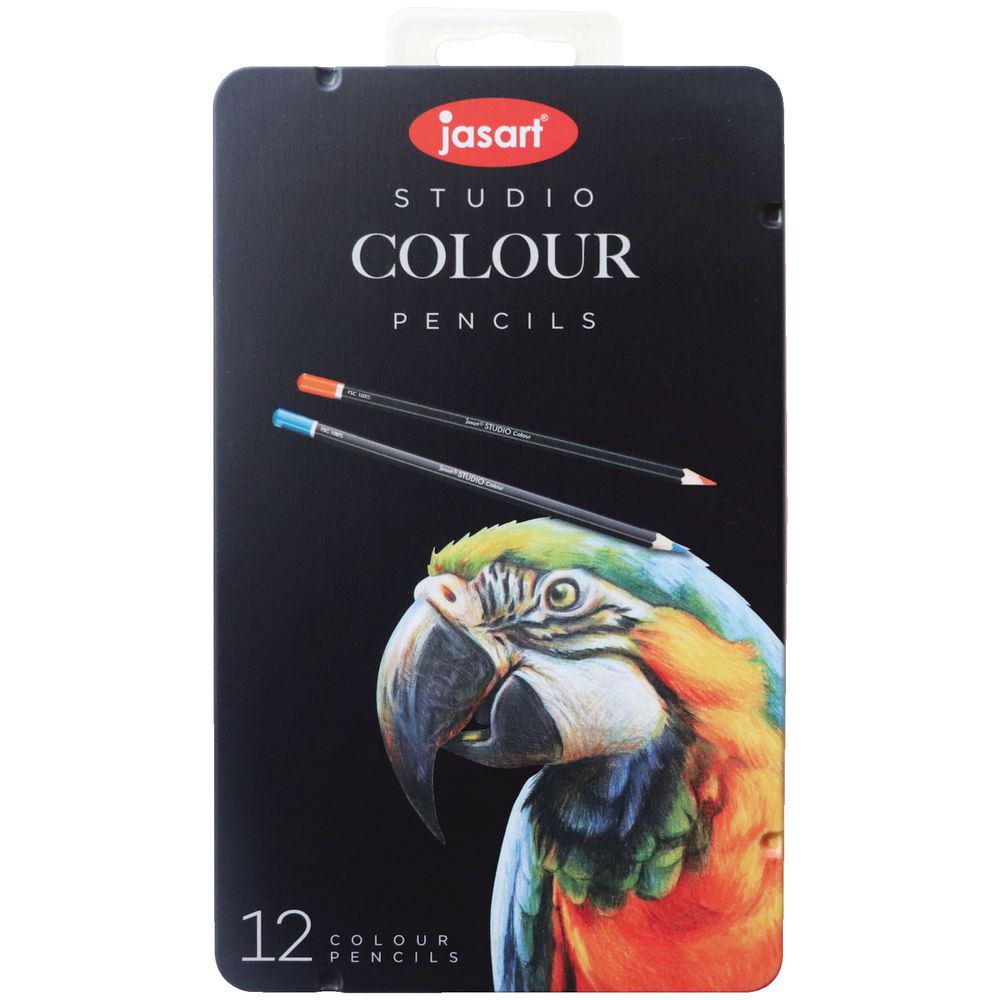 Jasart Coloured Pencils in Tin 12 Pack eBay