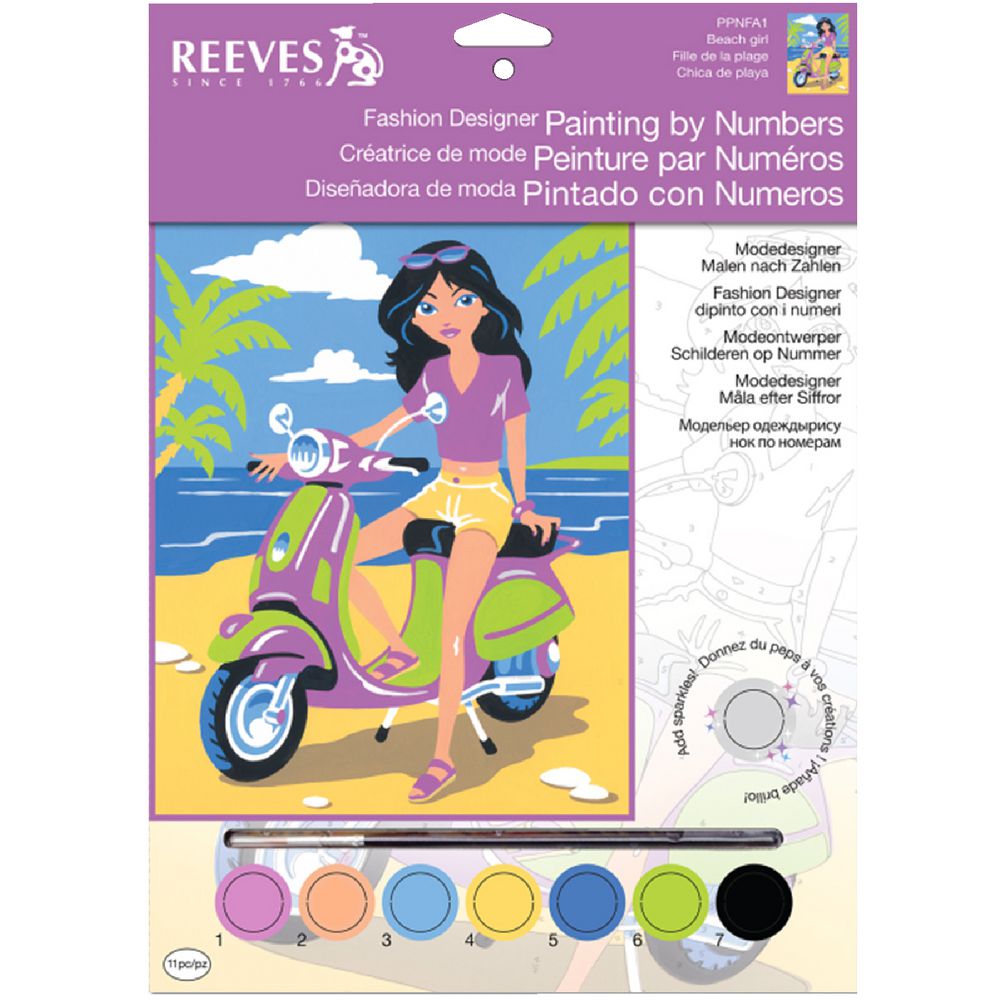 Reeves Fashion Paint by Numbers Beach Girl