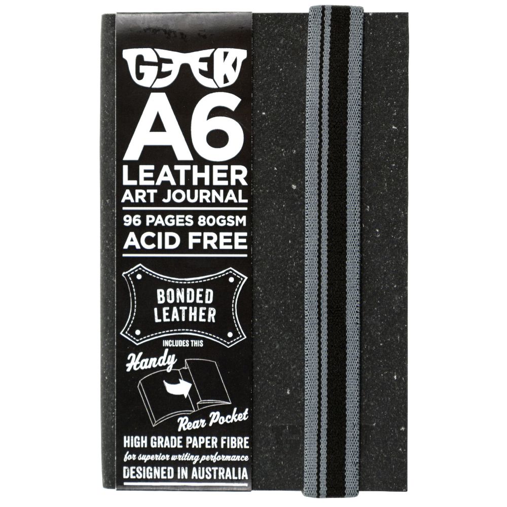 Geek Leather Art Journal Slate Grey A6