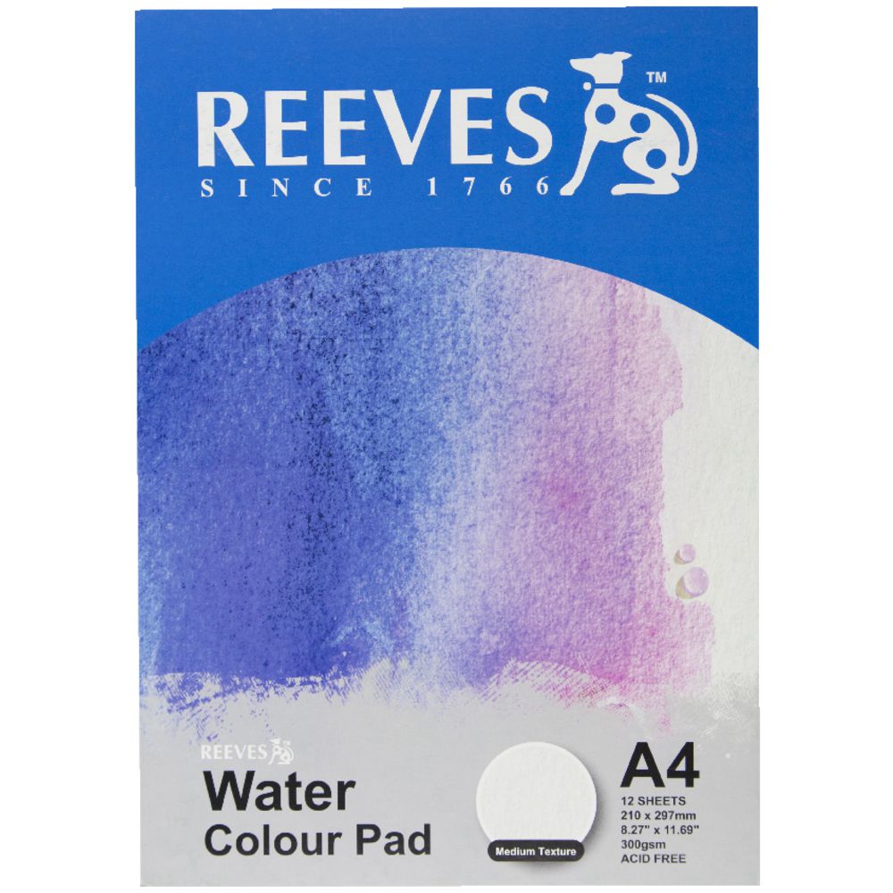 Reeves A4 Watercolour Paper 300gsm 12 Sheets