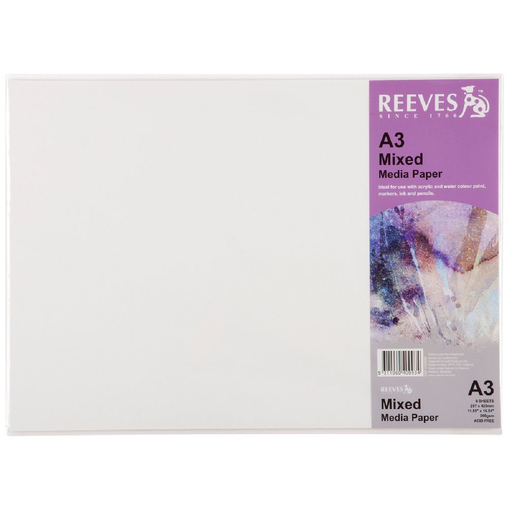 Reeves A3 Mixed Media Paper 200gsm 6 Sheets