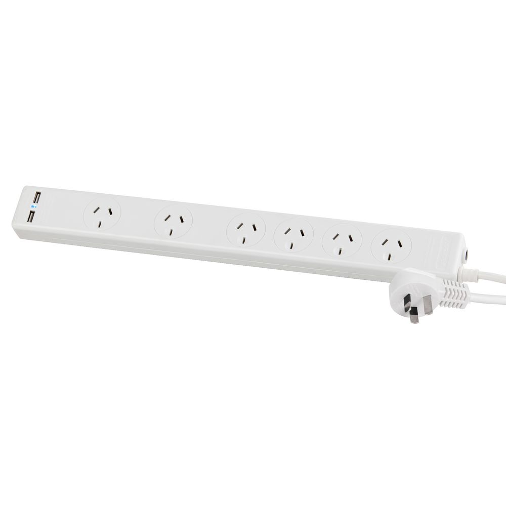 Jackson 6 Way Powerboard With 2 USB Charger 3 AMP