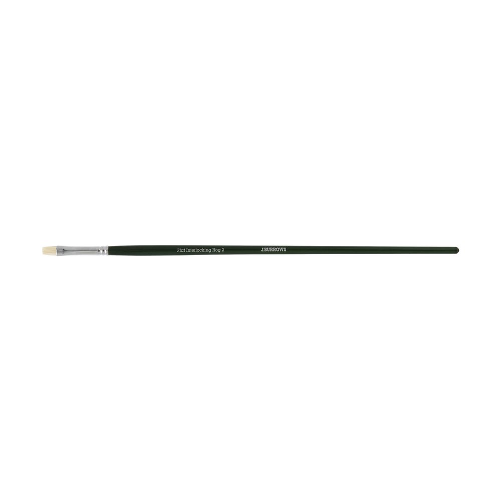 J.Burrows Interlocking Hog Flat Paintbrush Size 2