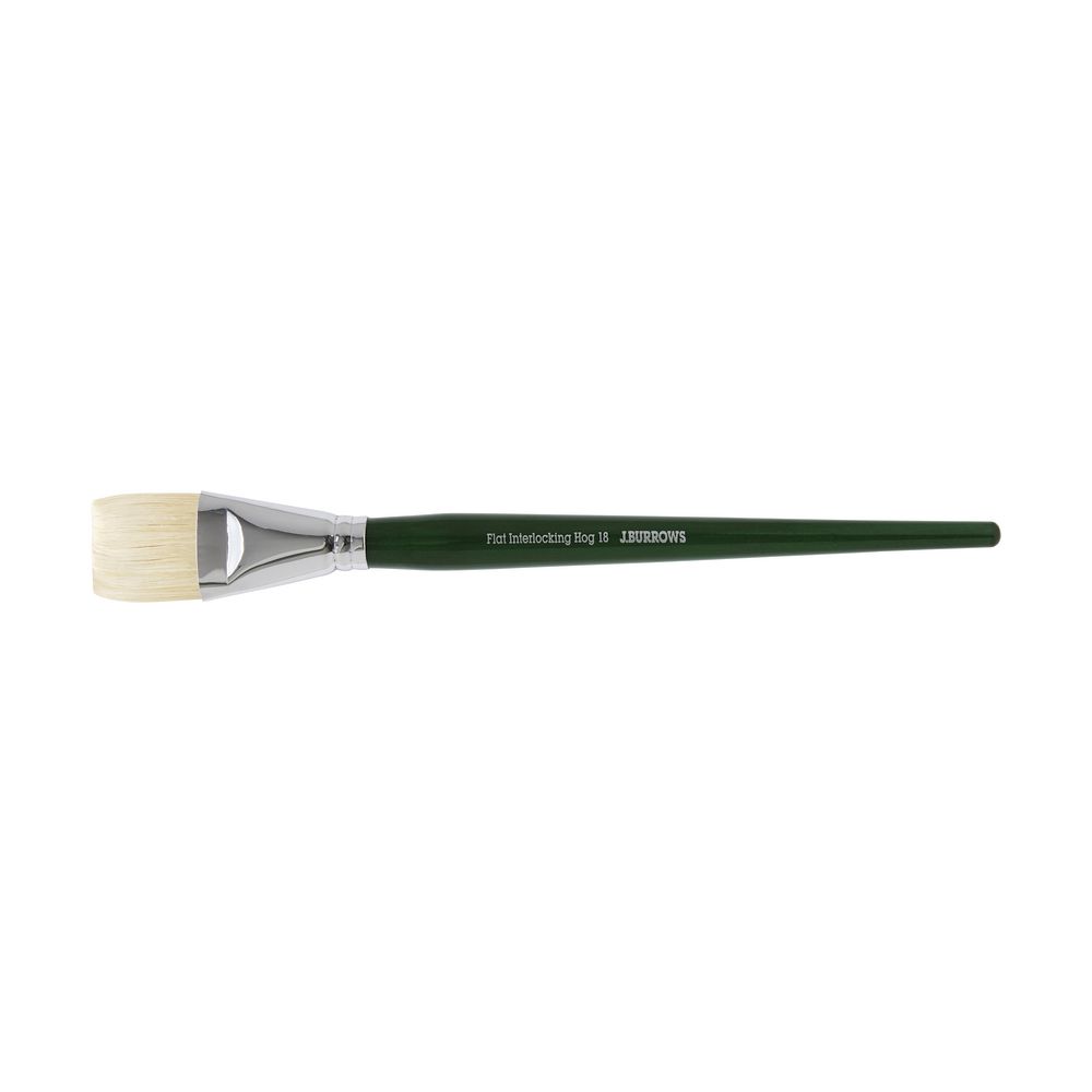 J.Burrows Interlocking Hog Flat Paintbrush Size 18