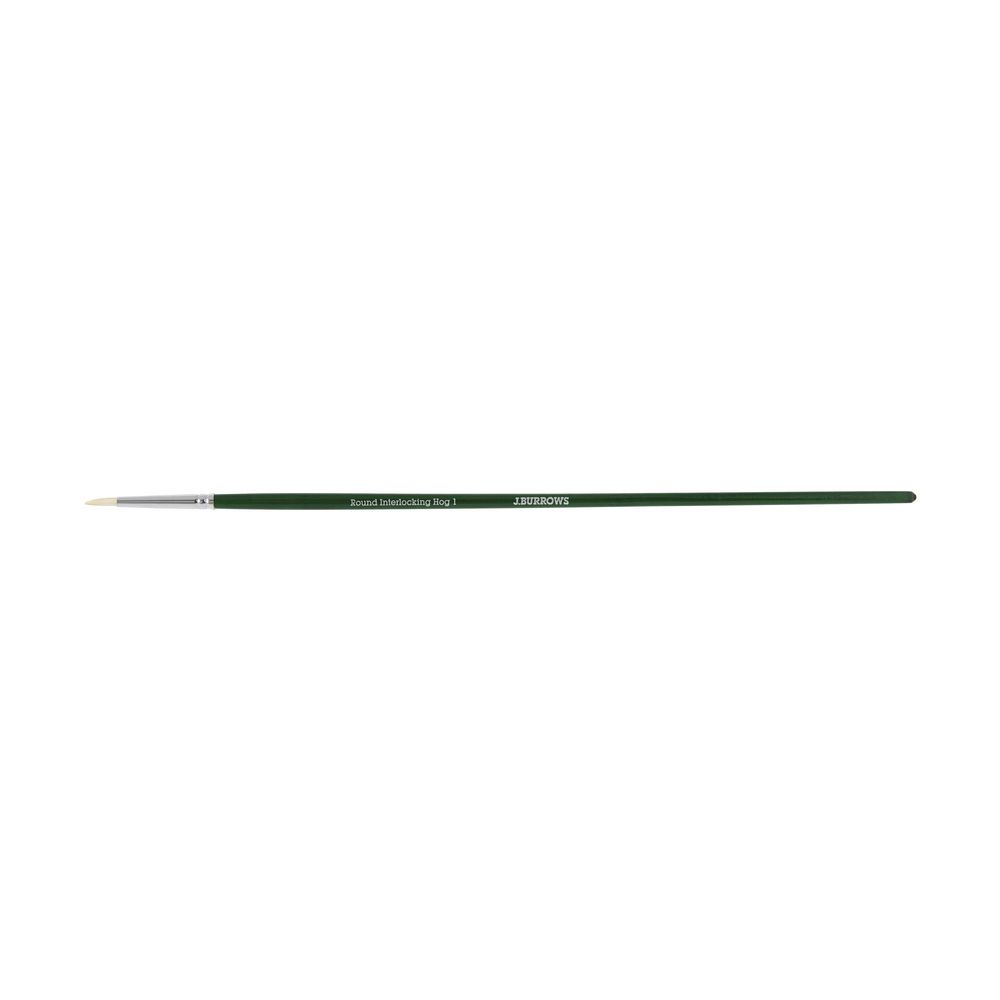 J.Burrows Round Interlocking Hog Paintbrush Size 1