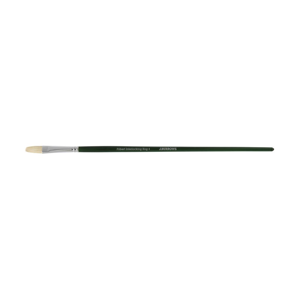 J.Burrows Filbert Interlocking Hog Paintbrush Size 4