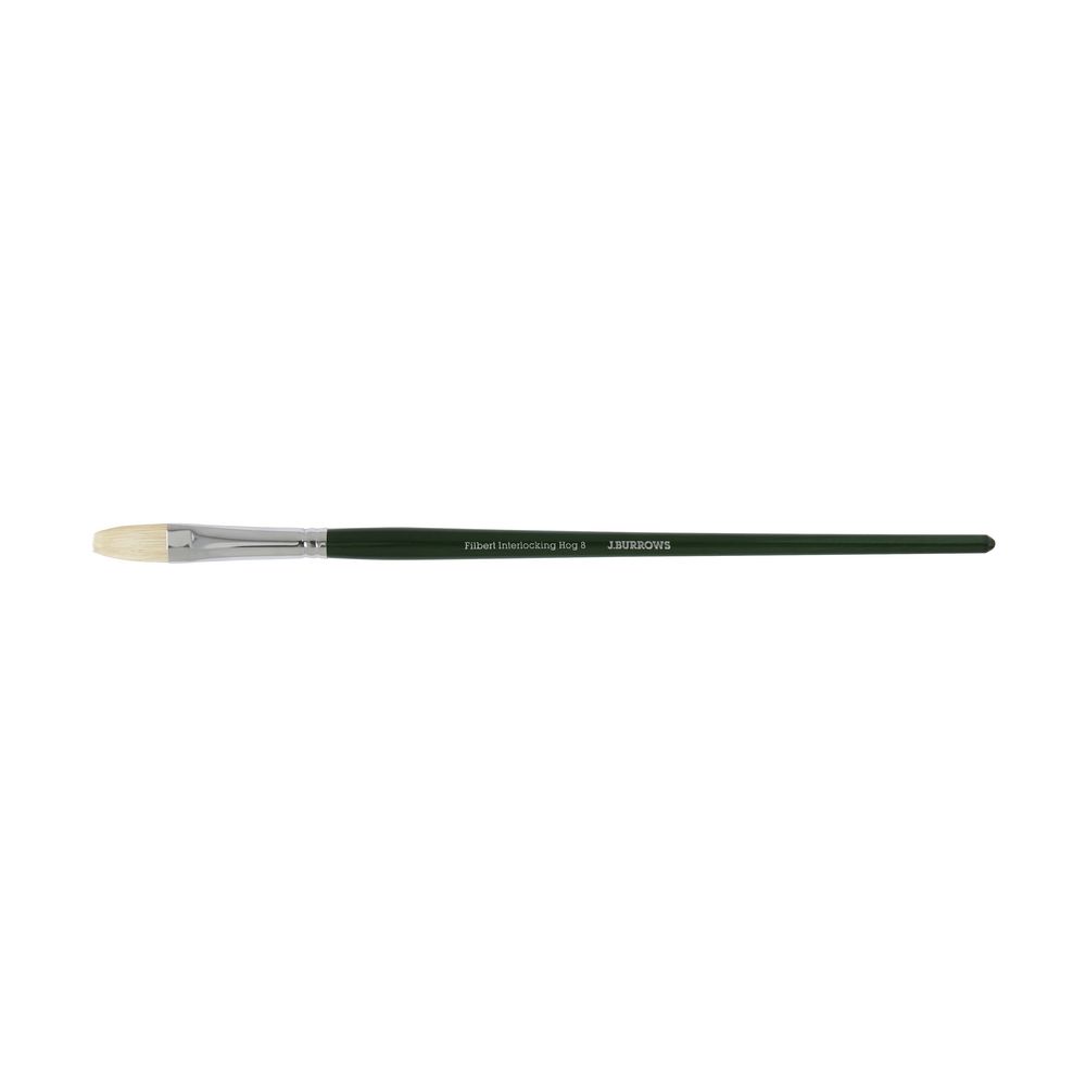 J.Burrows Filbert Interlocking Hog Paintbrush Size 8