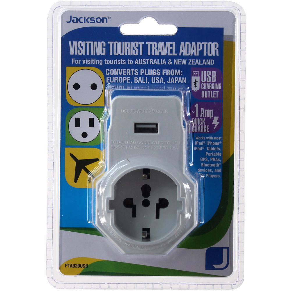 Jackson Inbound Surge Protected USB Multi Pin Travel Adaptor
