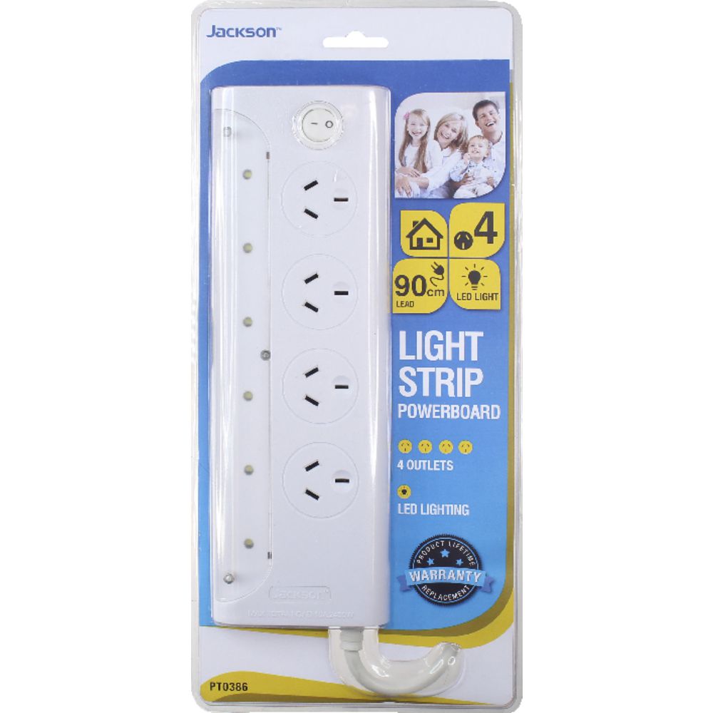 Jackson 4 Outlet Powerboard White