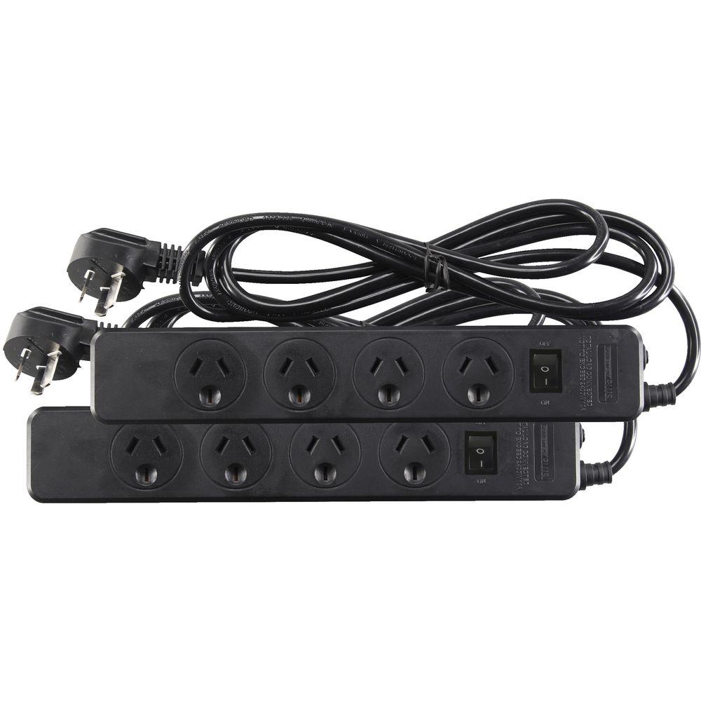 Jackson 4 Outlet Surge Protected Powerboard 2 Pack