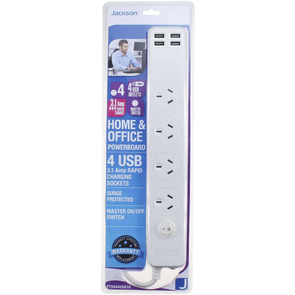 Jackson 4 Outlet 4 USB Powerboard
