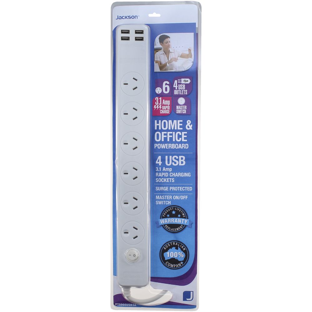 Jackson 6 Outlet 4 USB Powerboard