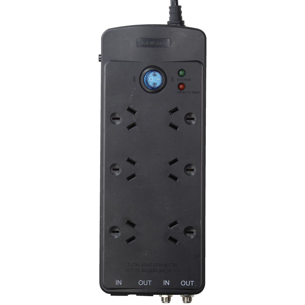 Jackson 6 Outlet Phone Line and TV Powerboard