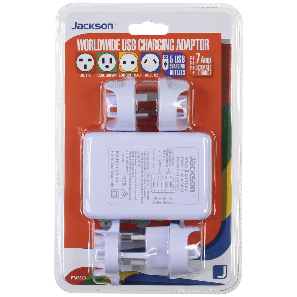 Jackson Outbound 7A USB Universal Travel Adaptor