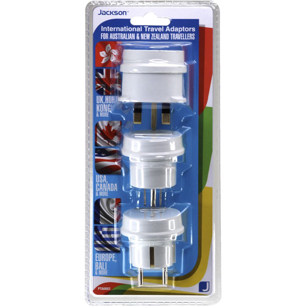 Jackson Outbound Multi Travel Adaptors 3 Pack