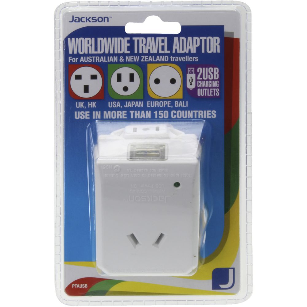 Jackson Universal Multi-Voltage Twin USB Travel Adaptor