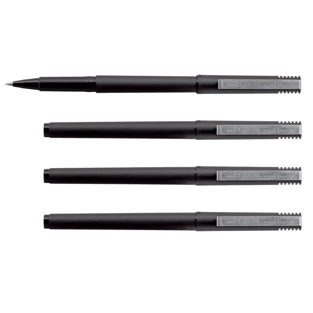Uni-Ball Micro Rollerball Pens Black 4 Pack