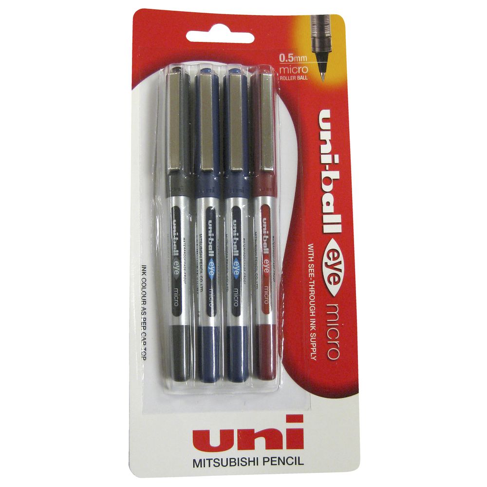 Uni-Ball Eye Micro Rollerball Pens Assorted 4 Pack