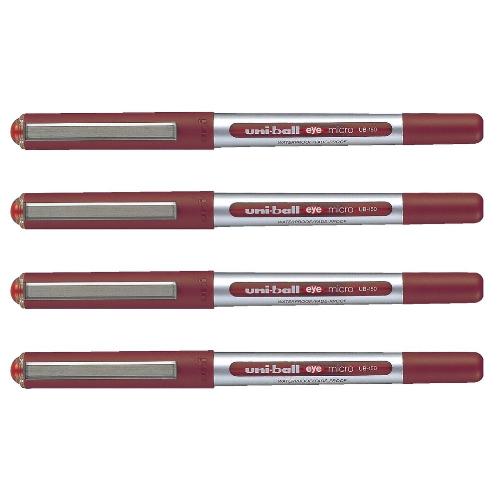 Uni-Ball Eye Micro Rollerball Pens Red 4 Pack