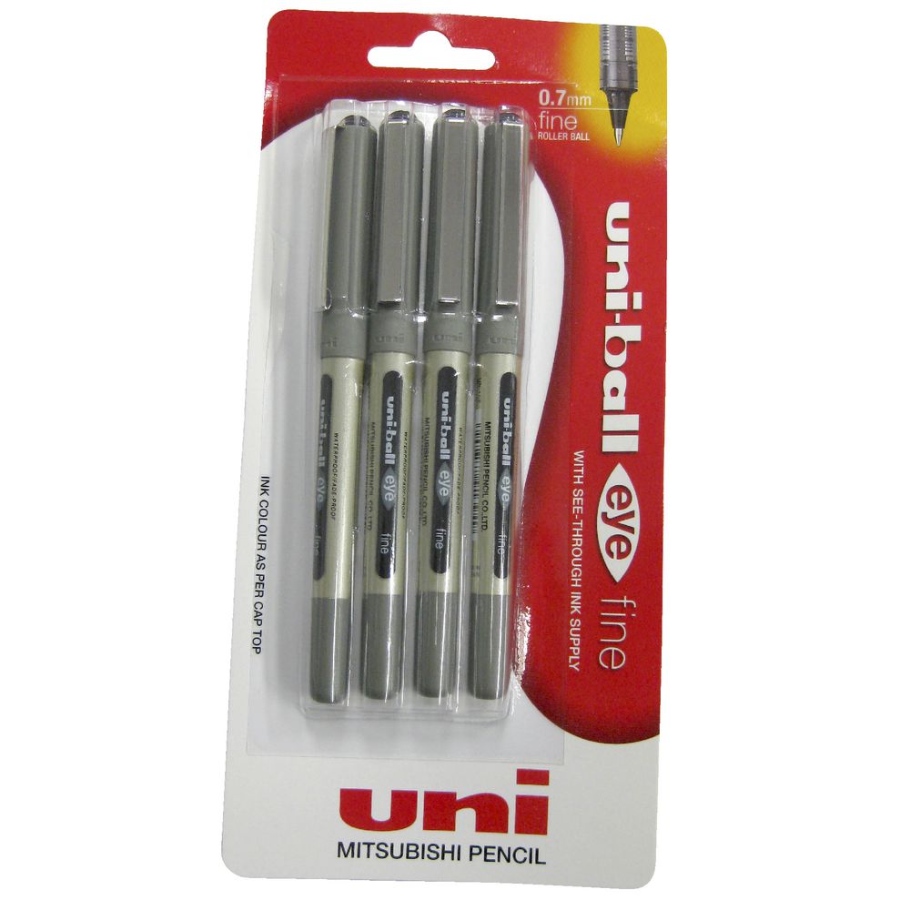 Uni-Ball Eye Fine Rollerball Pens Black 4 Pack