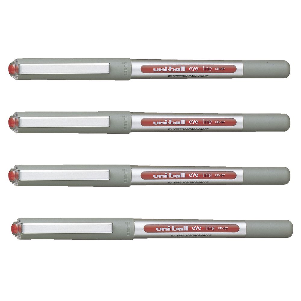 Uni-Ball Eye Fine Rollerball Pens Red 4 Pack