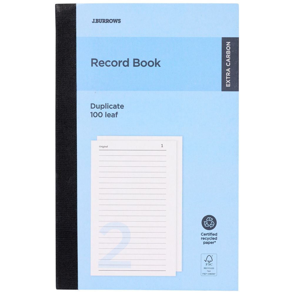 J.Burrows Carbon Duplicate Small Record Book 100 Leaf | Officeworks