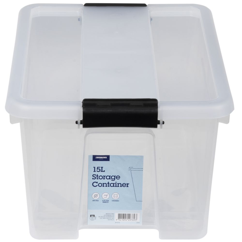 J.Burrows 15L Storage Container Clear eBay