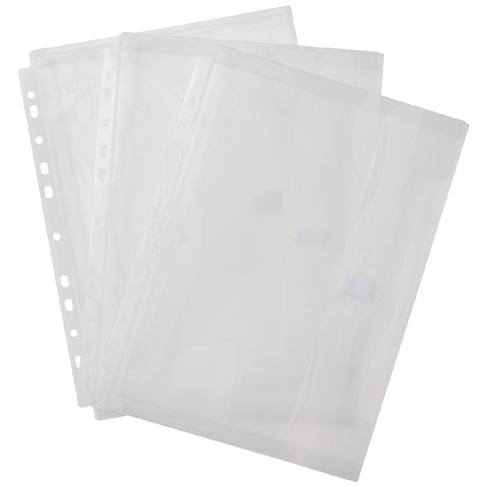 J.Burrows Expanding Binder Document Wallet A4 Clear 3 Pack
