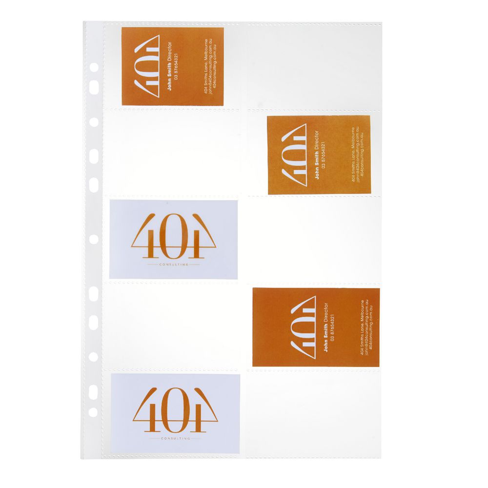J.Burrows Binder Business Card Holder 10 Pack Clear
