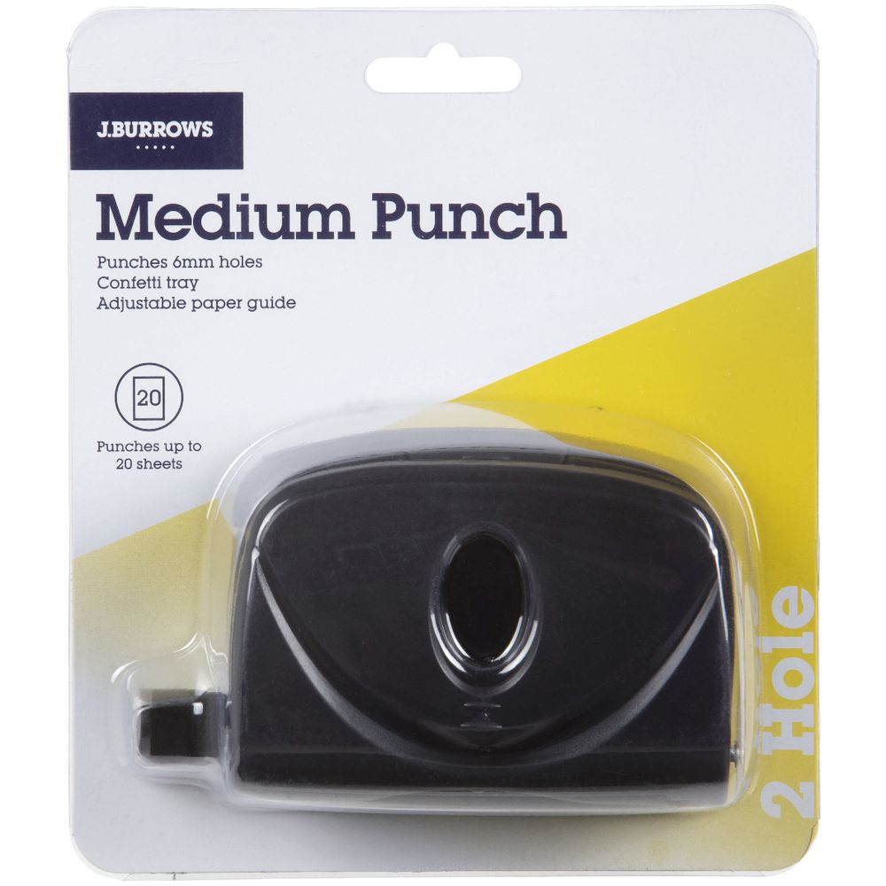 J.Burrows Medium 2 Hole Punch Black