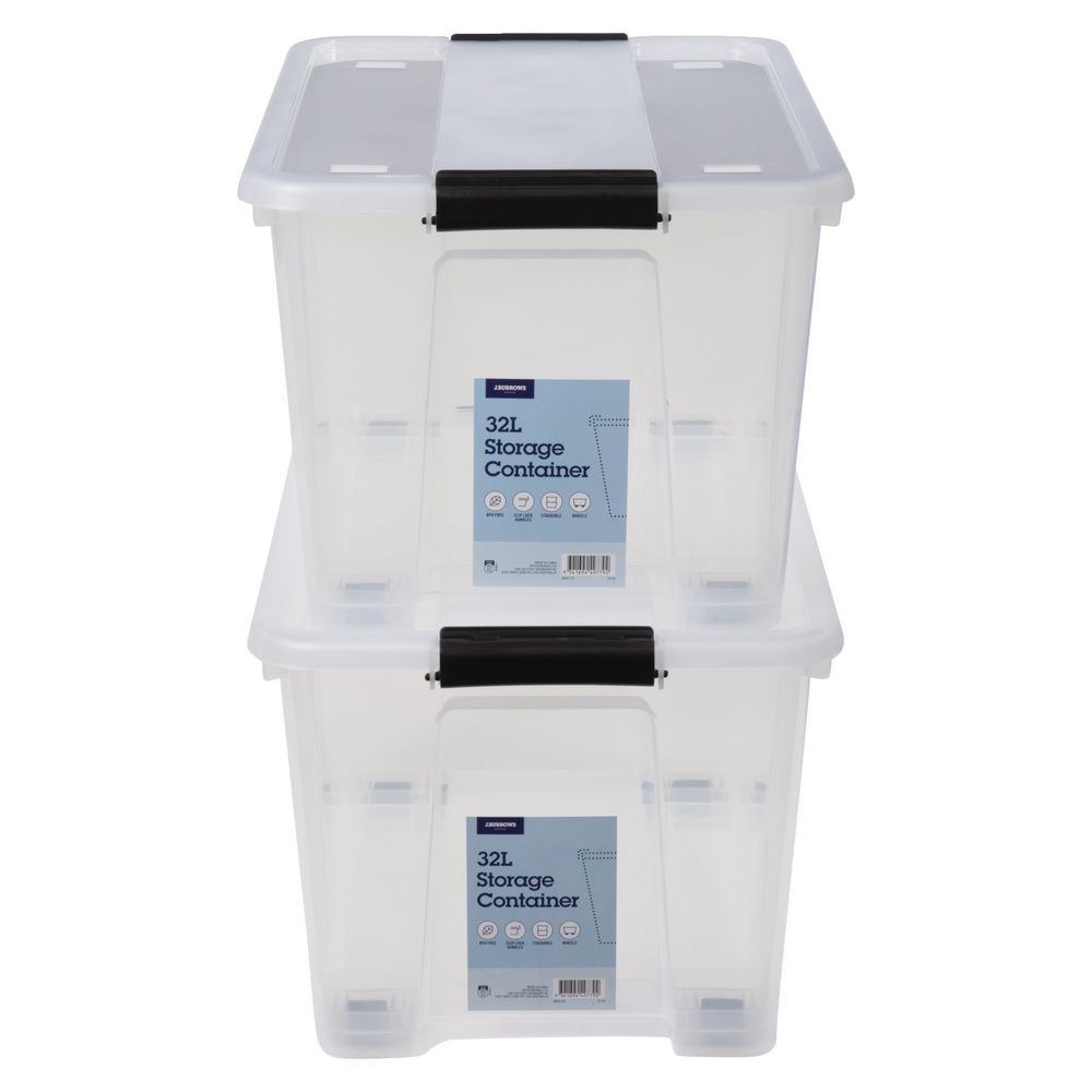 J.Burrows 32L Storage Container Clear eBay