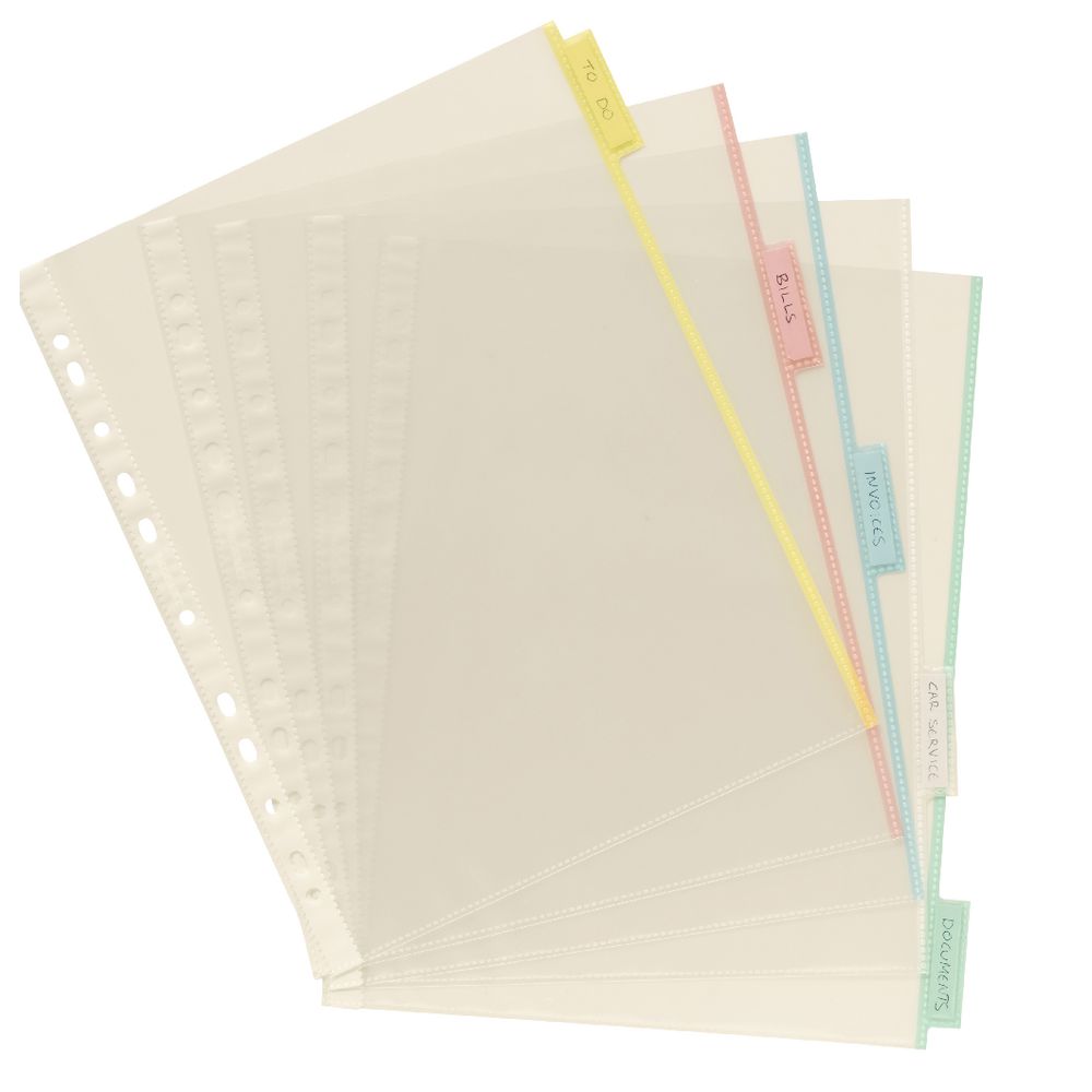 J.Burrows A4 5 Tab Pocket Dividers