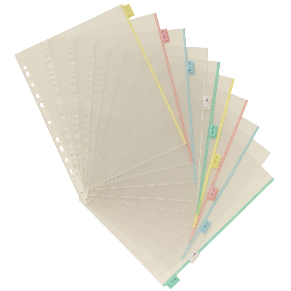 J.Burrows A4 10 Tab Pocket Dividers