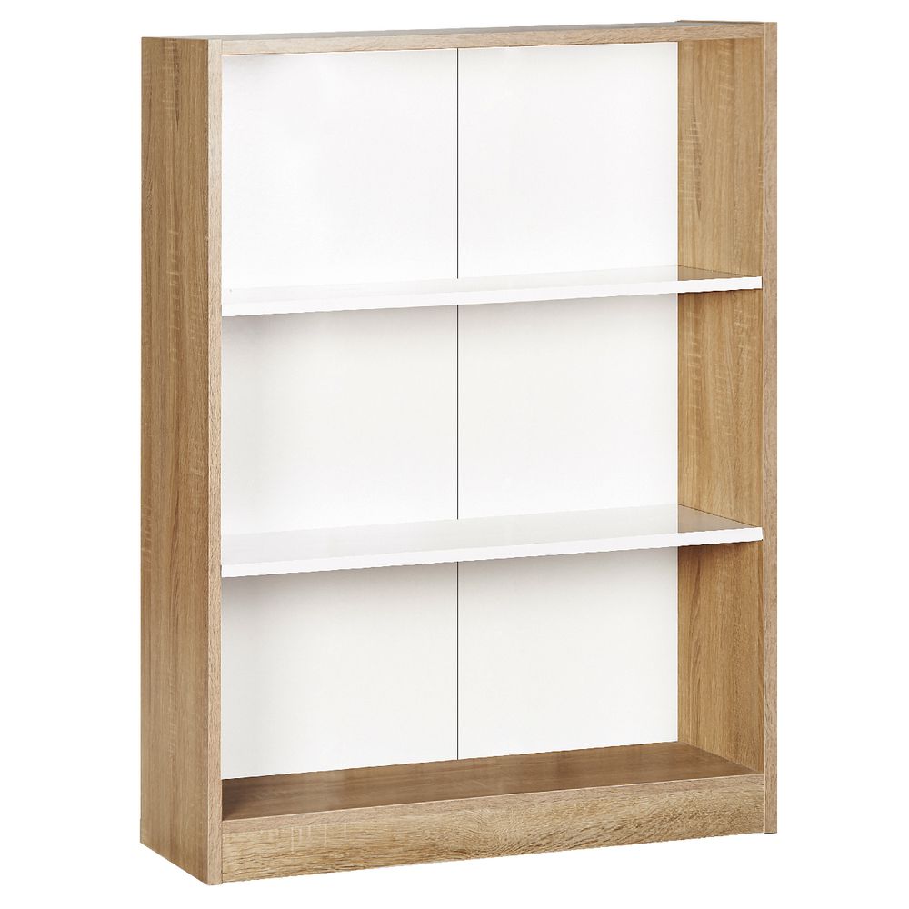 Austin 3 Shelf Bookcase Oak and White